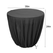 CHENGSI Outdoor Bird Bath Cover Waterproof 210D Oxford Cloth Winter Protection for Birdbaths, Fountains, Chairs, Black, 35x24 Inches
